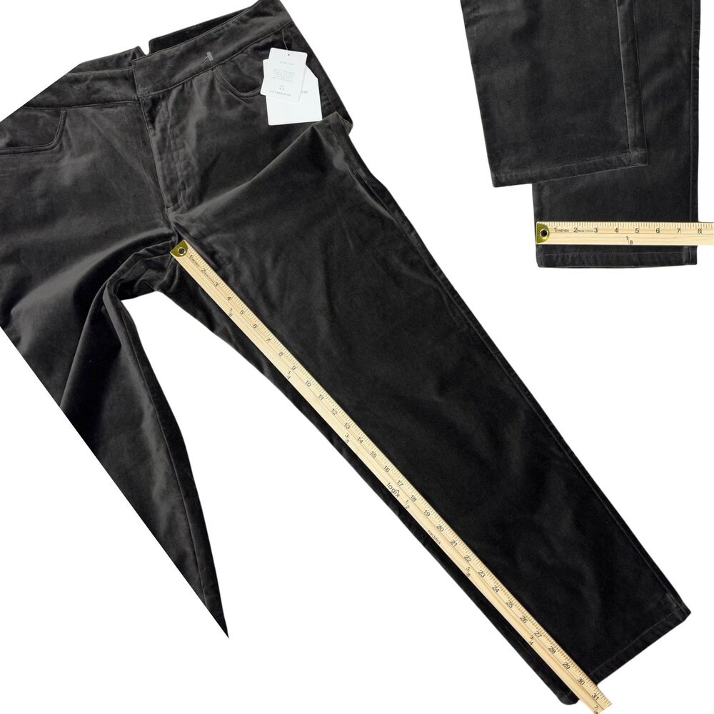 Liz Claiborne Pants Womens Velvet Stretch Pockets Size 12 Dark Olive Classic - Picture 6 of 9